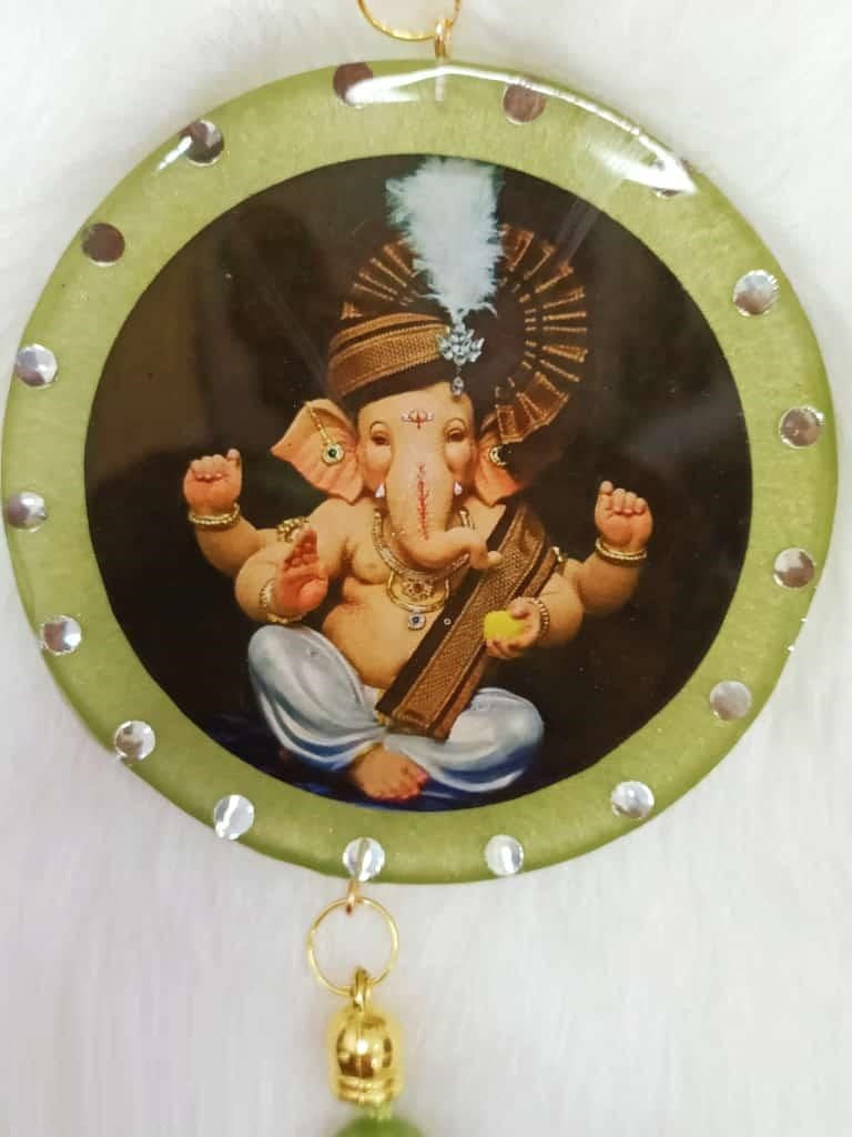 Ganesha Car Hanging for Positivity (Can be Used as Home Decor, satsang Gifting, Wall Hangings, Meditation Room, Yoga Temple, Wind Chime) 1pc