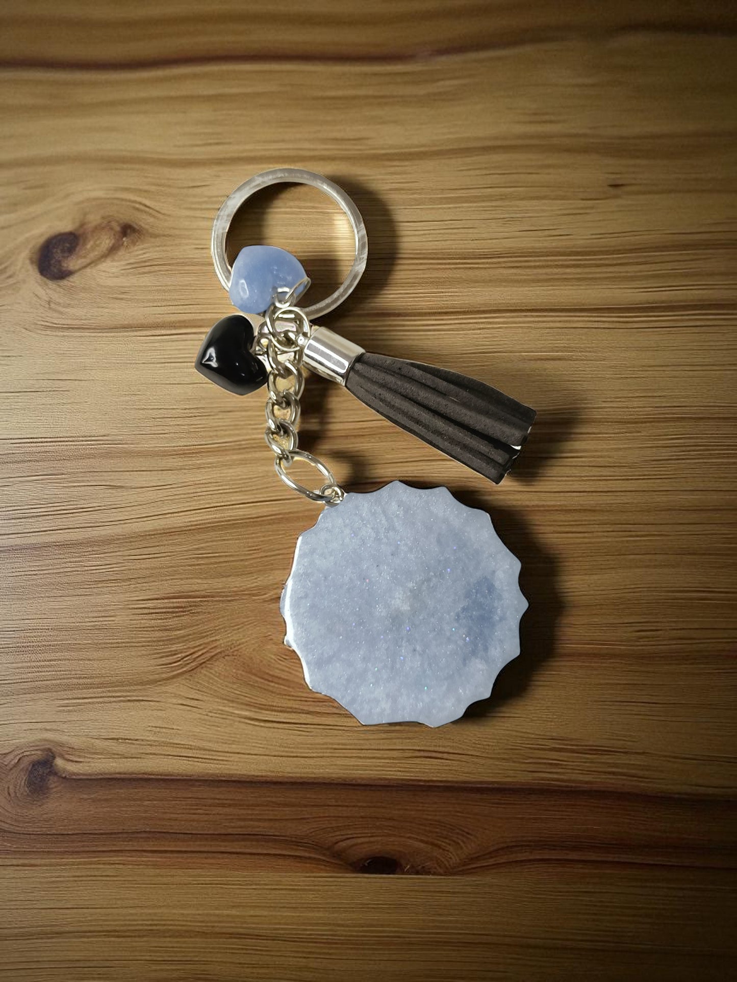 Haute Crafts "Drive Safe Bro" Theme Keychain - Resin Alphabet Initial Letter Keychain Key Ring for Women Girls Purse Handbags, Bike, Car Keyring.Home, Small Gifts