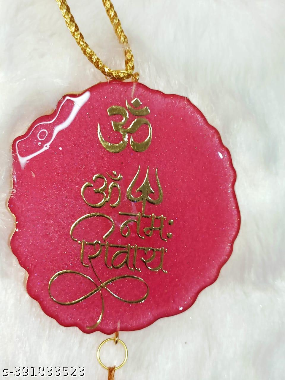 Resin 3D OM NAMHO SHIVAYE Car Hanging for Positivity (Can be Used as Home Decor, satsang Gifting, Wall Hangings, Meditation Room, Yoga Temple, Wind Chime) 1pc