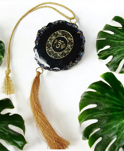 3D  " Ik Onkar "  Car Hanging for Positivity (Can be Used as Home Decor, satsang Gifting, Wall Hangings, Meditation Room, Yoga Temple, Wind Chime) 1pc