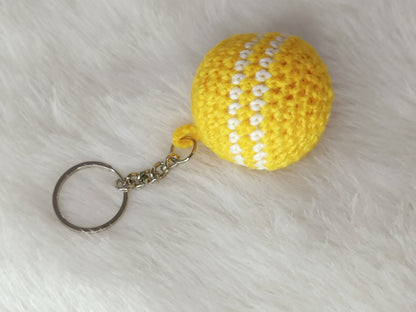 Haute Crafts Handmade Crochet Cute Yellow  Keychain  Washable Keychain)