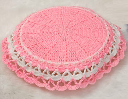 Haute Crafts Handcrafted Crochet Thalposh, Woolen Puja Thali Cover for Temple, Thal Posh Plate Cover (Multicolor, 16'' Round)