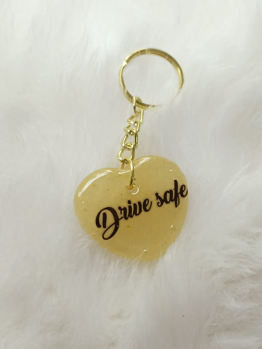 Haute Crafts "Drive Safe Theme"Key Ring for Women Girls Purse Handbags, Bike, Car Keyring, Home, Small Gifts